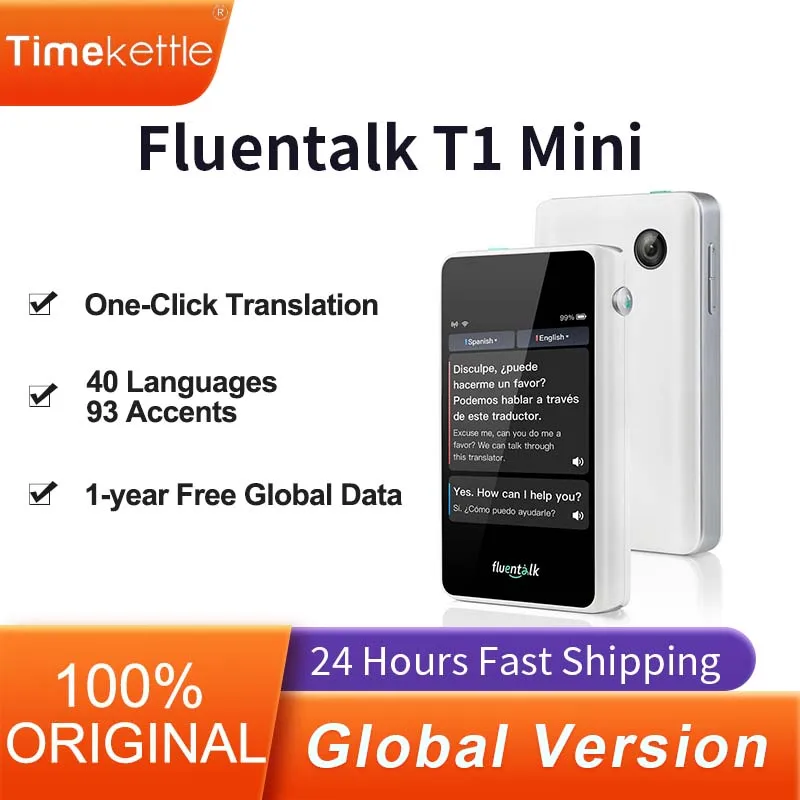 

Умный мини-переводчик Timekettle Fluentalk T1, голосовой переводчик в режиме реального времени, одновременный онлайн-перевод на 36 языков, фото в автономном режиме