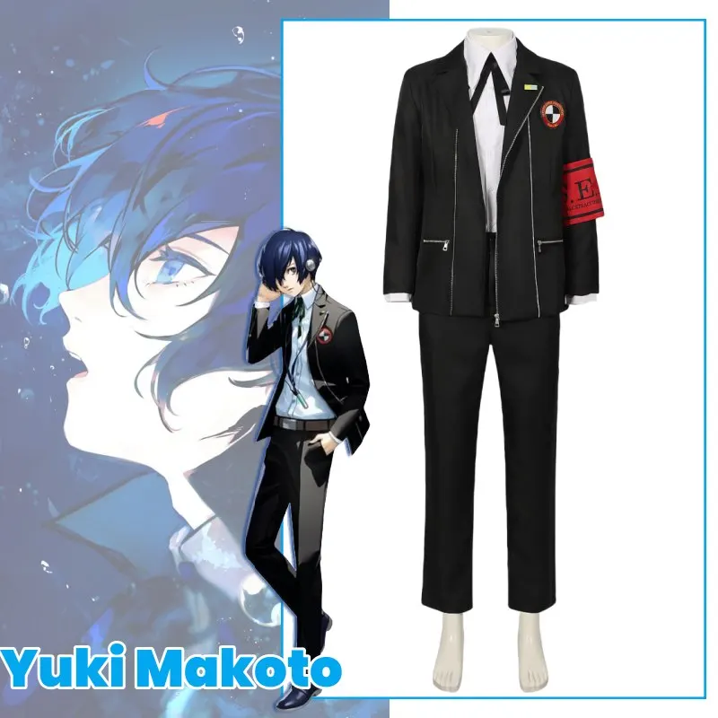 Yuki Makoto Anime Game Cosplay Kostuumkleding Pruik Uniform Cosplay Yuki Makoto Performance Jurk Unisex Halloween Party Set