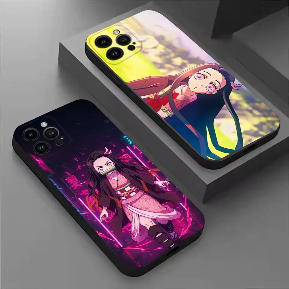 

Animation Demo Slayer Blade Phone Case For iPhone17,16,15,14,13,12,11 Plus,Pro Max,XS,X,XR,SE,Mini,8,7,Soft Silicone Black Cover