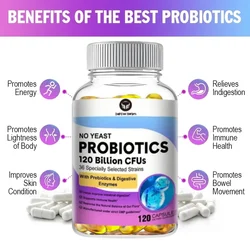 Probiotics 120 Billion Cfu 36 Strains Contains Prebiotics And Digestive Enzymes For Digestion And Immune Support Vegan, Non-gmo