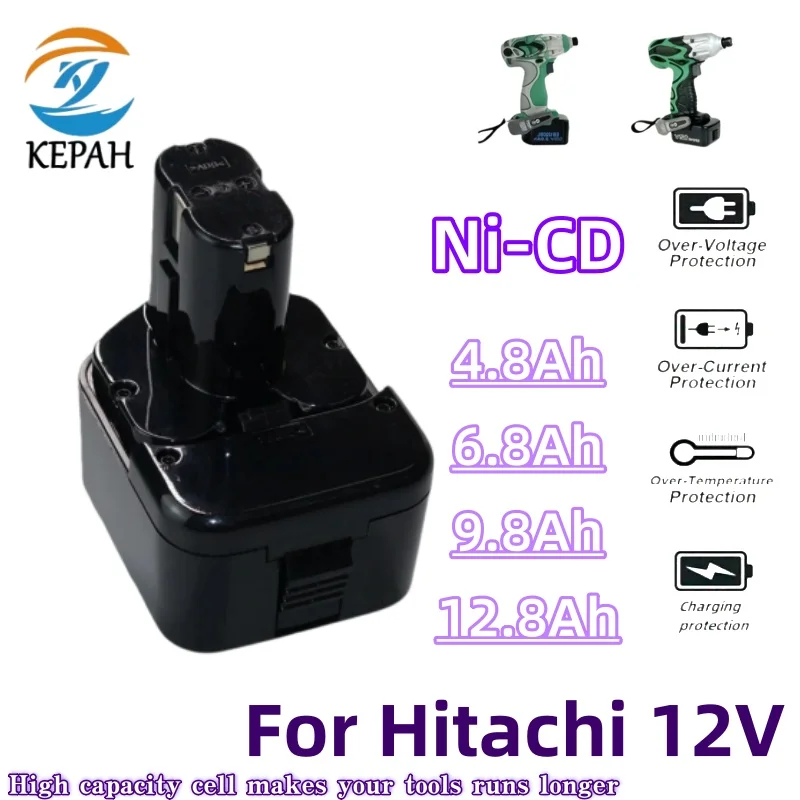 🛒Ni-MH 12V 4800mAh Rechargeable Battery for Hitachi | Compatible with EB1214S/EB1212S Screwdriver & Power Tools