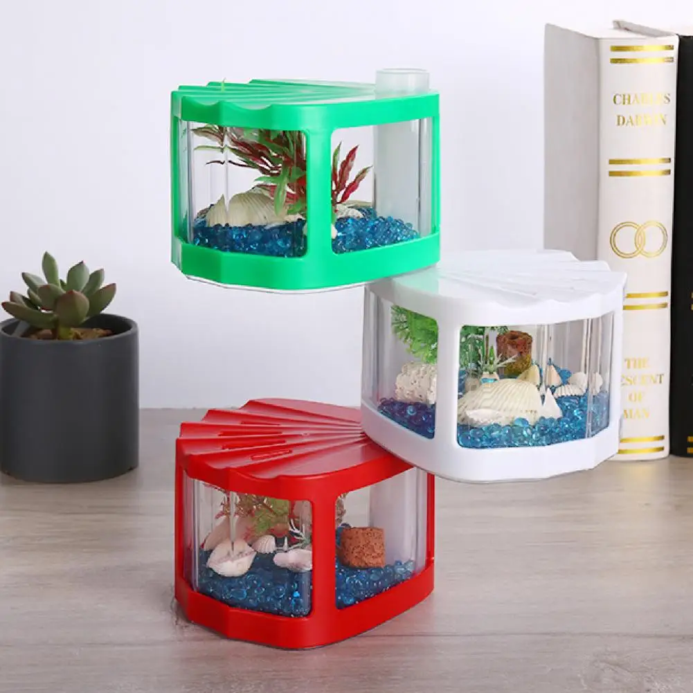 Mini Aquarium Tank Exquisite Workmanship Accessory Small Fish Tank Small Betta Fish Tank for Aquarium Fish Bowl