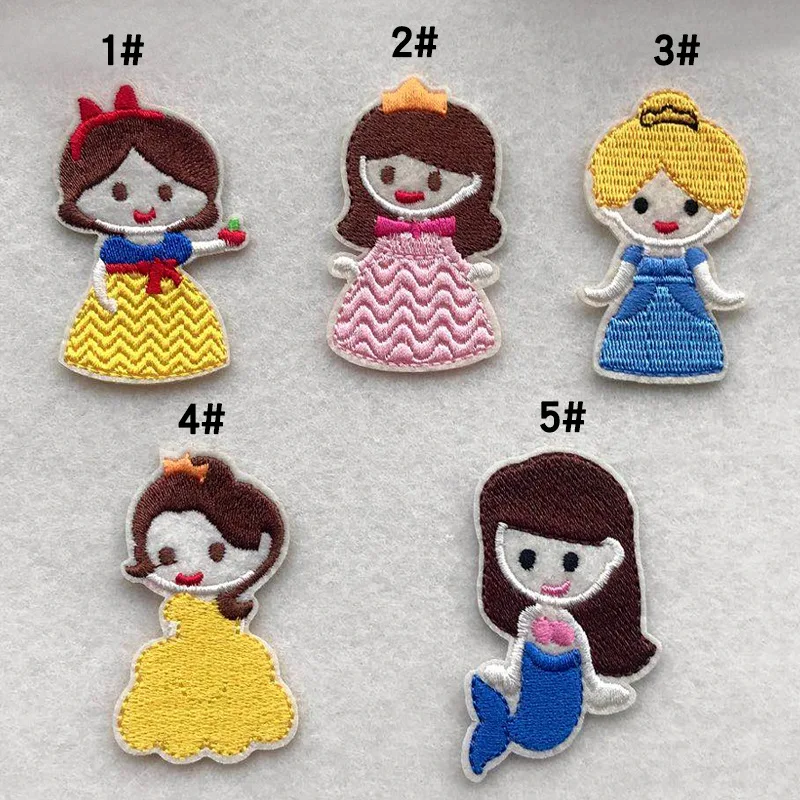 5PCS Little princess embroidery cloth paste cute cartoon children\'s clothing accessories embroidery stamp Kawaii computer embroi