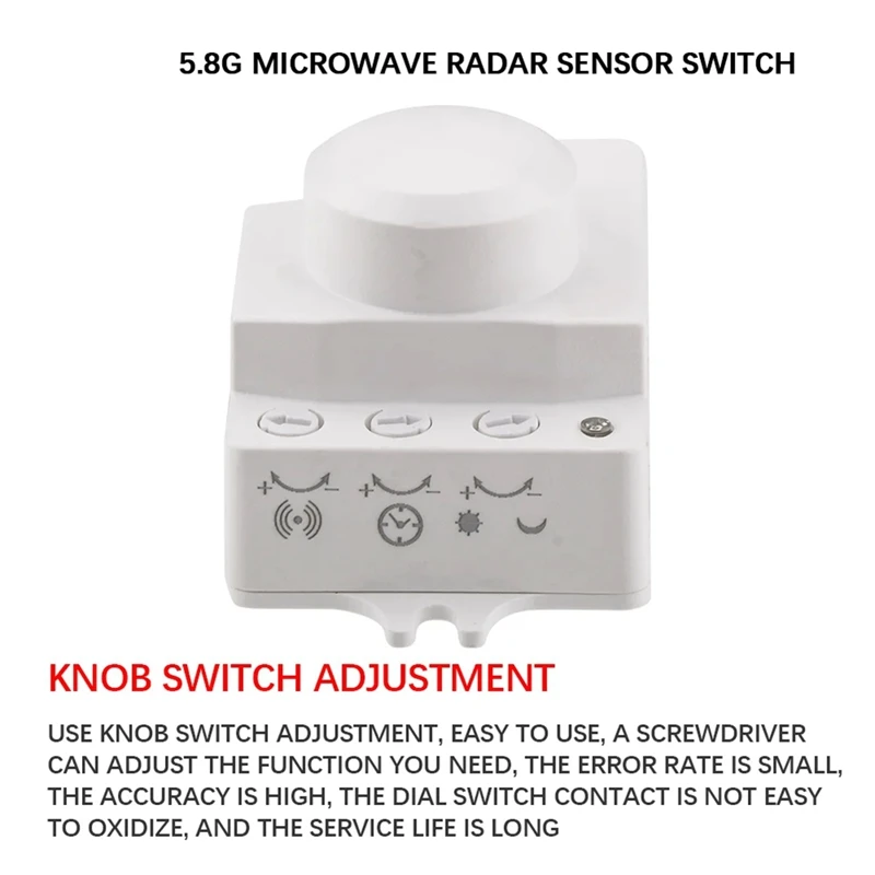 5.8G Microwave Induction Switch 220V Intelligent Energy Saving Control Microwave Radar Sensor Durable Easy Install Easy To Use