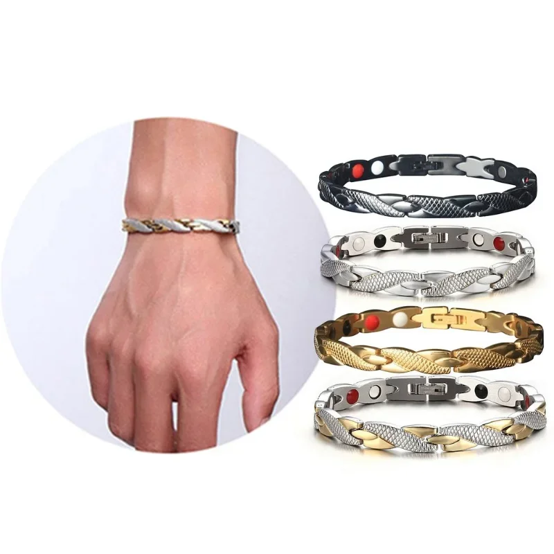 Magnetic Bracelet For Women Health Sliming Blood Pressure Stainless Steel Bio Energy Bracelet Femme Reilef Arthritis