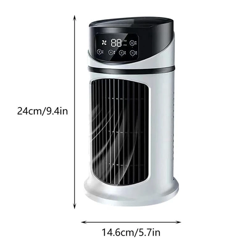Multifunctional Desktop Fan Mini Evaporative Cooler Portable Adjustable Fan Cool Mist Humidifier Durable Easy Install