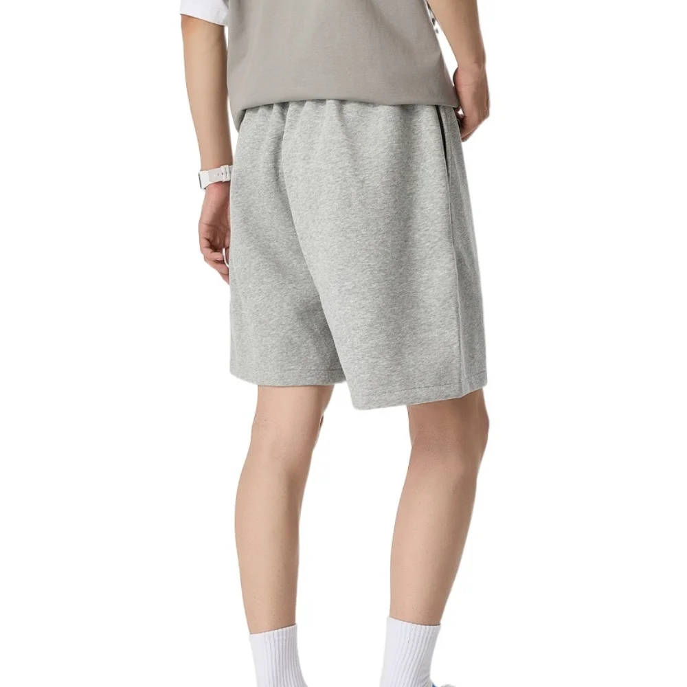 Pantaloncini semplici larghi a vita alta con lacci Pantaloni larghi a mezza gamba tinta unita Pantaloncini causali con coulisse sottile Uomo Maschio