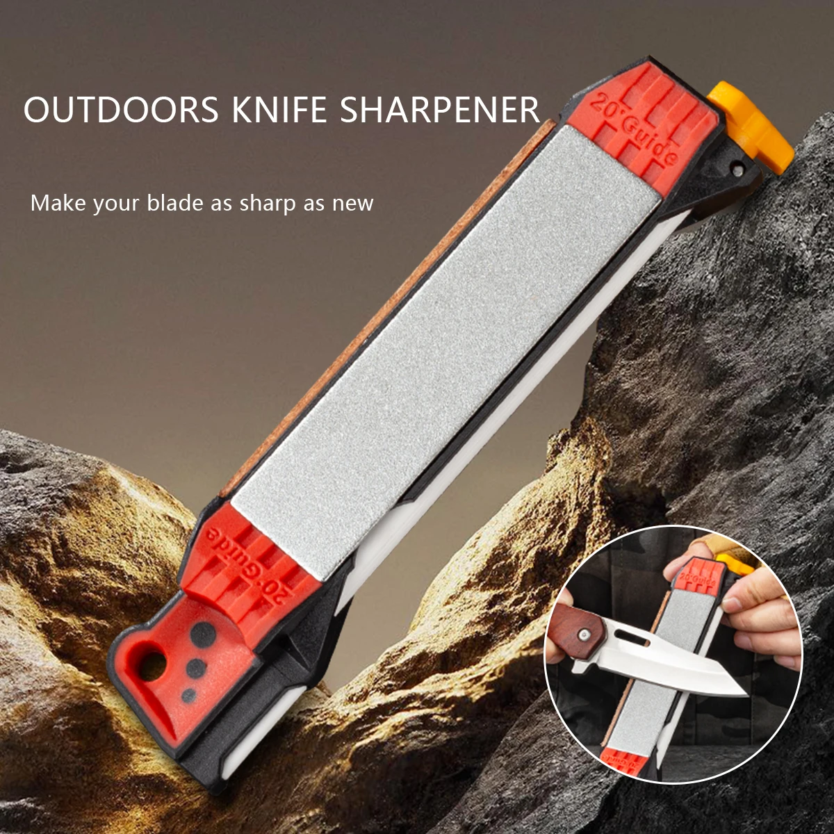 Multi-purpose Double-Sided Knife Sharpener, All-in-One Manual Tool for Kitchen Knives & Scissors, Fast & Precision Sharpening
