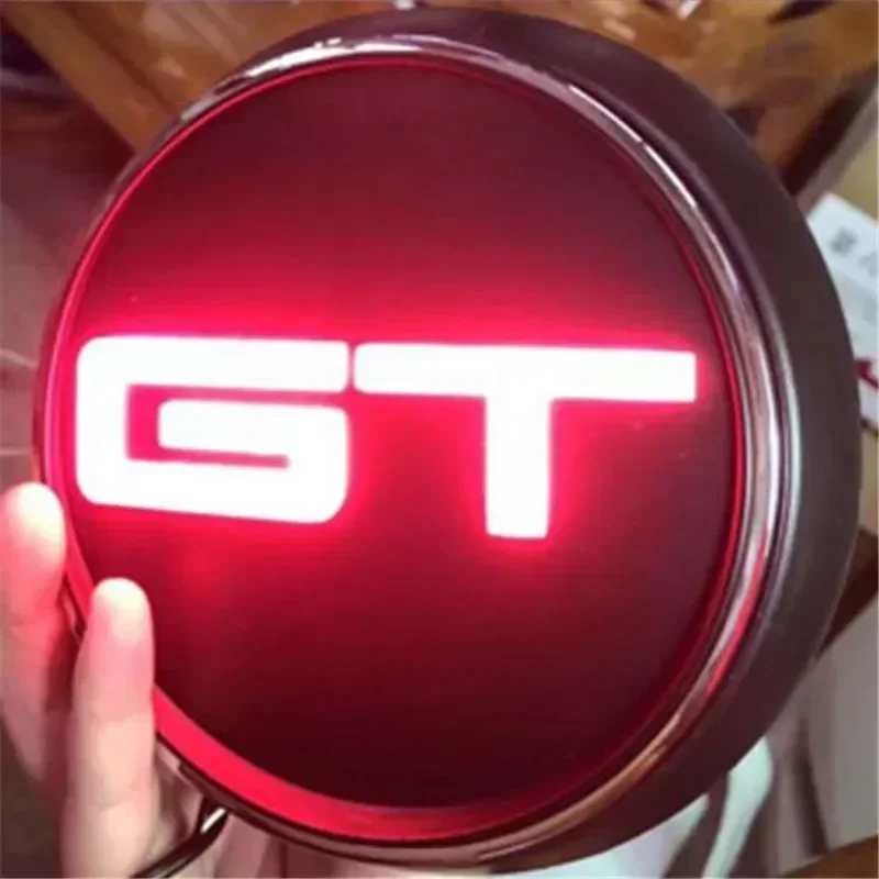 

1PCS New Car Styling 3 Colour LED Light Red Blue Black Emblem for GT Body Rear Trunk Badge Emblem Sticker 2015-2019