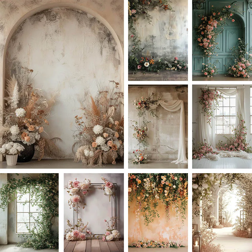 Mehofond Photography Background Boho Indoor Floral Window Adult Birthday Wedding Maternity Portrait Decor Backdrop Photo Studio