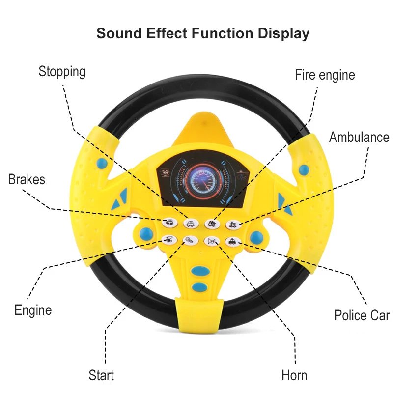 Baby Eletric Simulation Steering Wheel Toys With Light Sound Kids Infant  Musical Educational Stroller Steering Wheel Vocal Toy