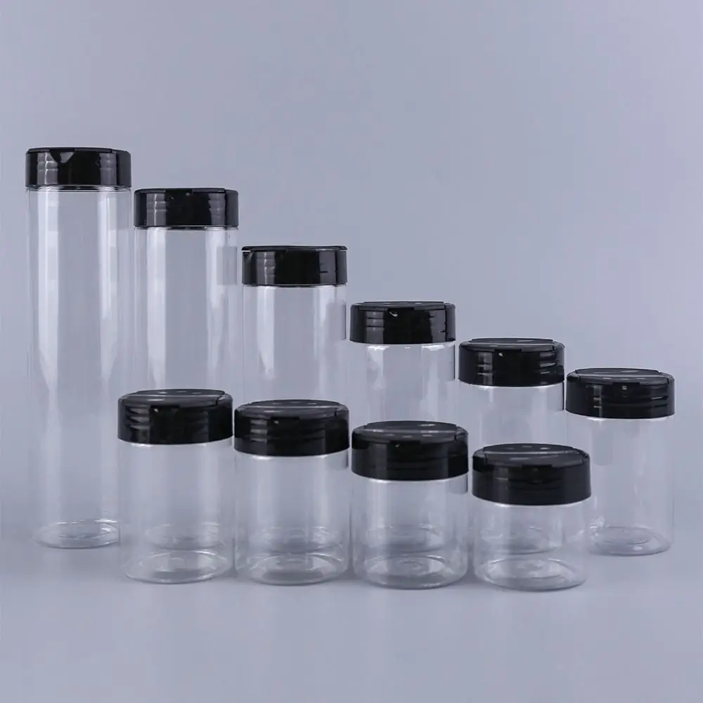 1Pcs with Butterfly Lids Labels Seasoning Bottle Kitchen Gadget 130ml-600ml Spice Jars Clear Plastic BBQ Condiment Box