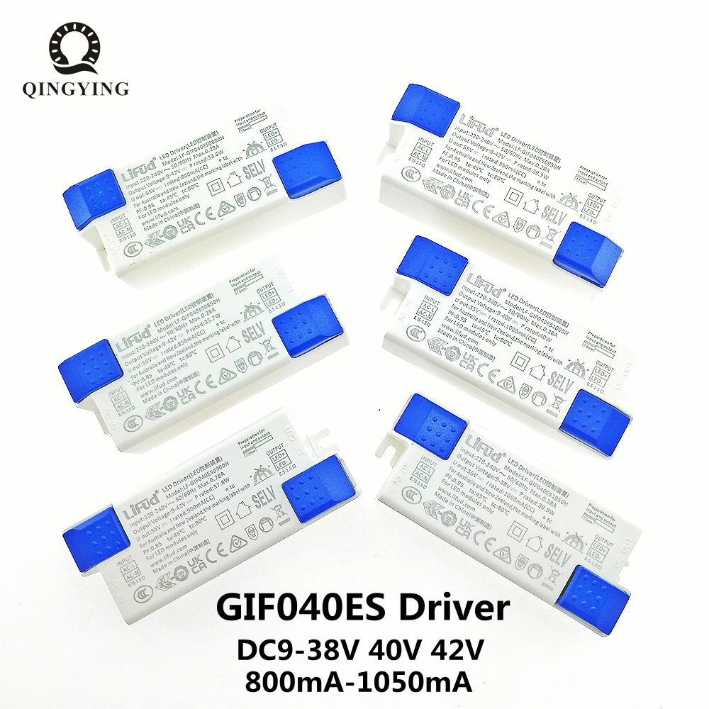 No Flicker DC9-42V Output Lifud LED Driver GIF040ES 800mA 850mA 900mA 950mA 1000mA 1050mA For Panel Ceiling Light Transformers