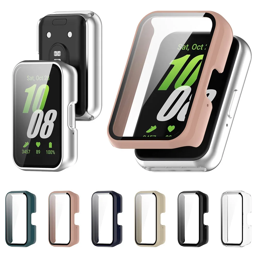 Smartwatch Protective Cover for Samsung Galaxy Fit 3 SM-R390 PC Watch Case with Tempered Glass Anti-Fall Anti-Scratch Watch Case image 2