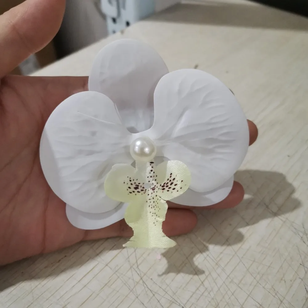 

Pink Orchid Flower Hair Clip Hair Accessories Headdress Orchid Hairpin Side Barrettes Hair Ornament Bohemia Barrettes Beach