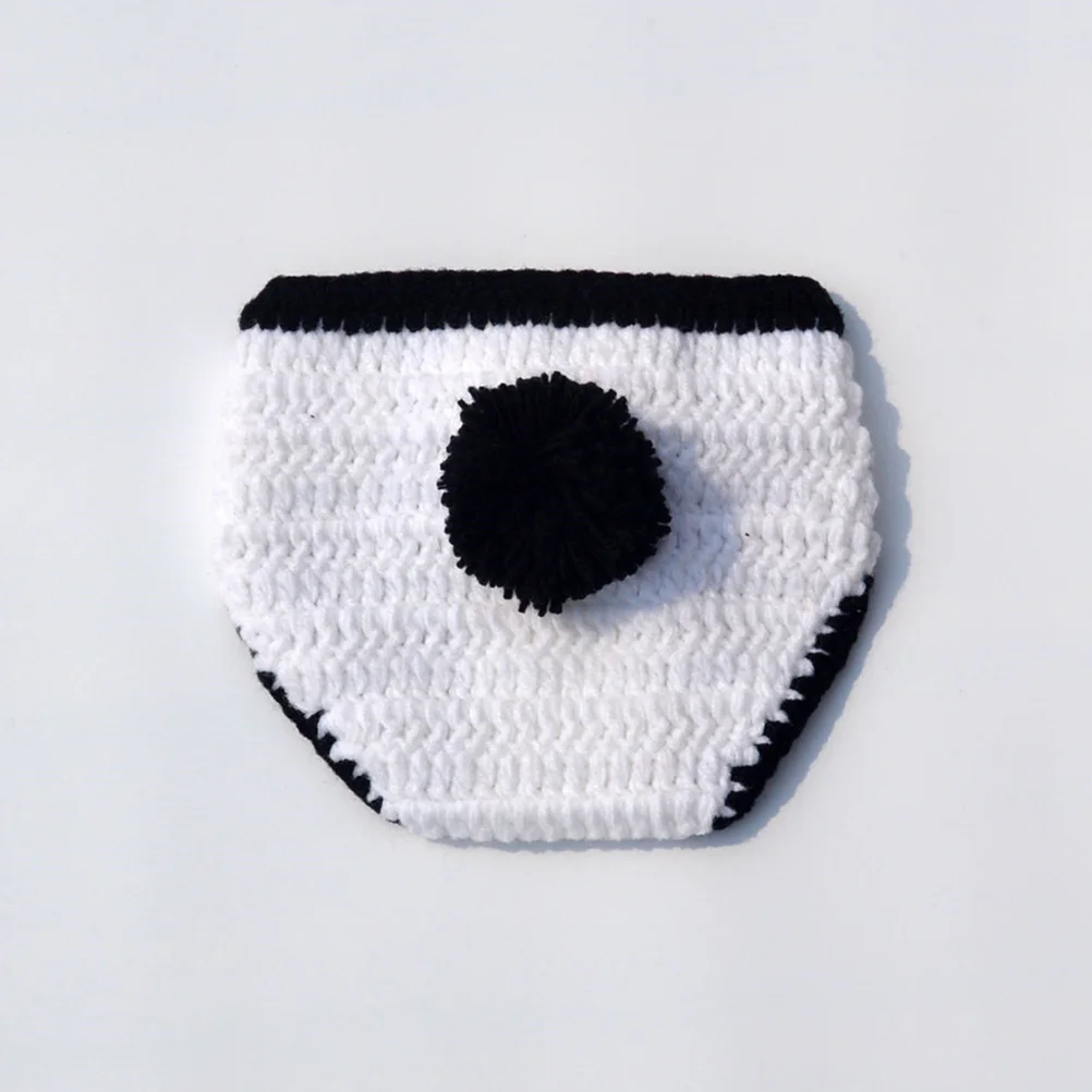 

Newborn Panda Style Baby Knitted Crochet Photo Props Infant Outfit Baby Photography Costume Newborn Photo Prop