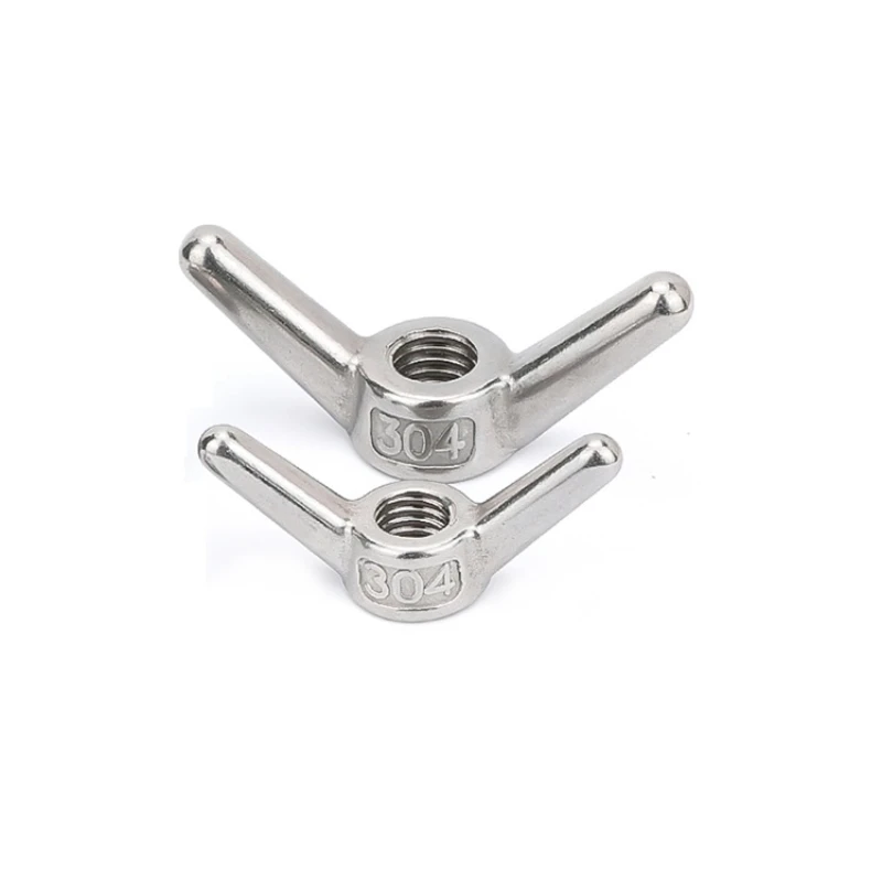 1pcs M6 M8 M10 M12 M14 M16-M24 Butterfly Wing Nuts 304 Stainless Steel Tighten Butterfly Threaded Nut Yuanbao Screw Threaded Nut