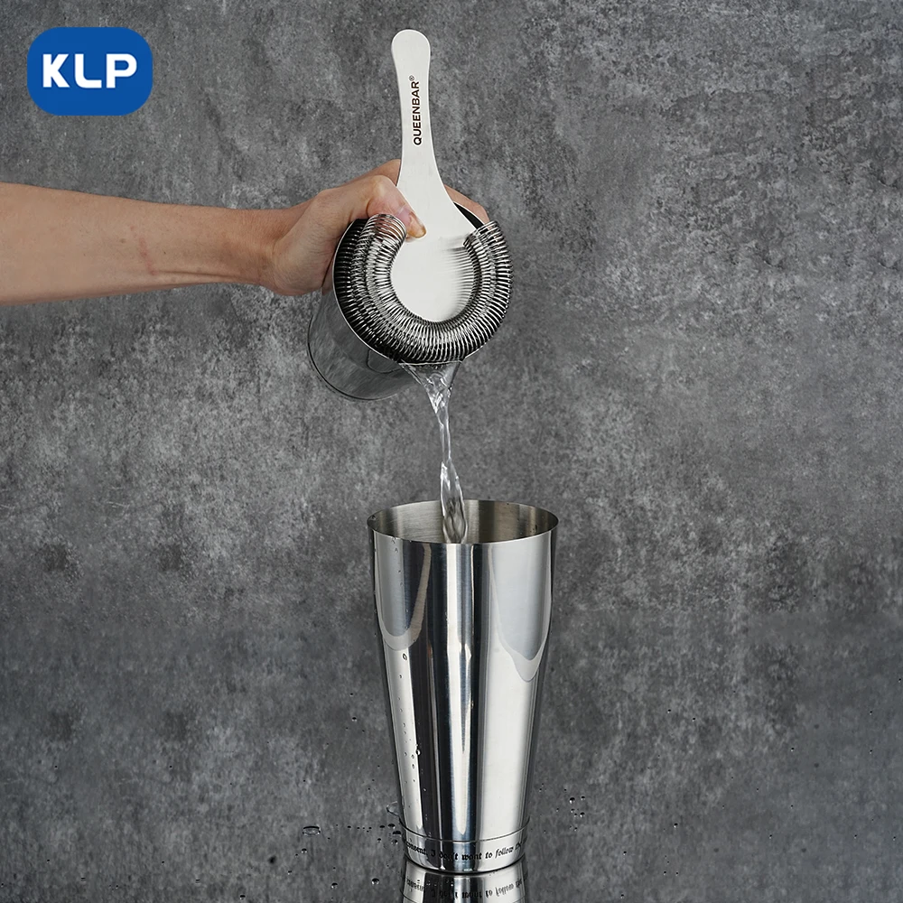 KLP 1pcs Stainless Steel Long Handle Bartending Strainer, Fancy Strainer for Professional Bartenders