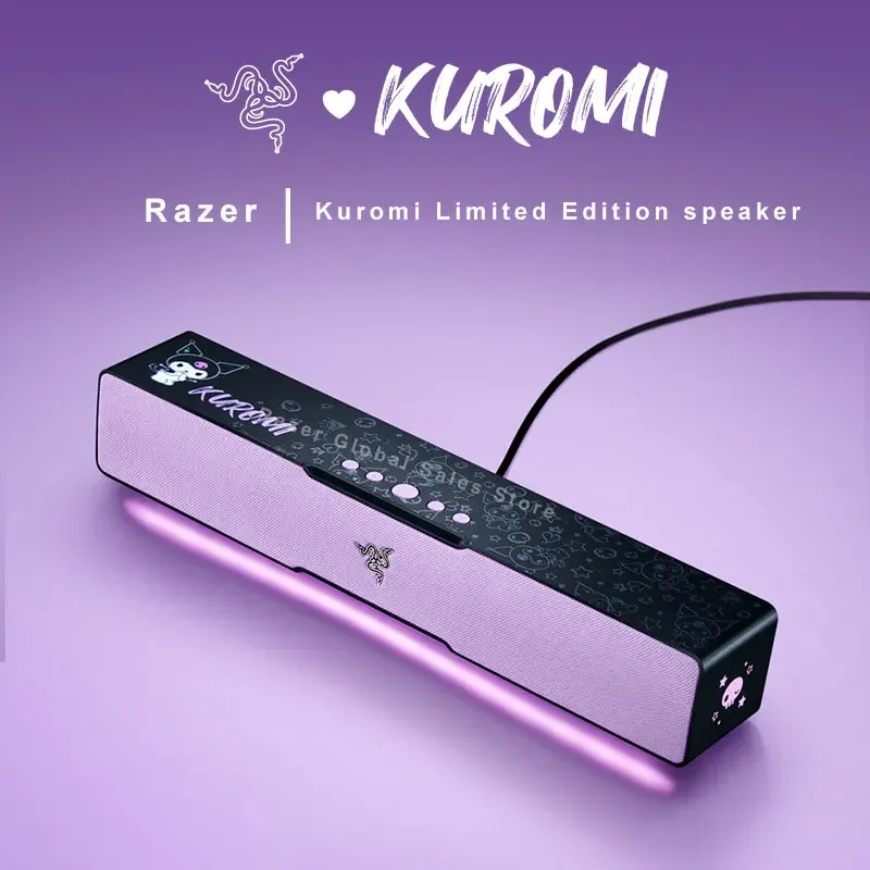 Razer Sanrio Kuromi Edition Gaming speaker Soundbar Compact Design - Chroma RGB -Bluetooth 5.0 - for PC/Laptop, Smartphones, Tab