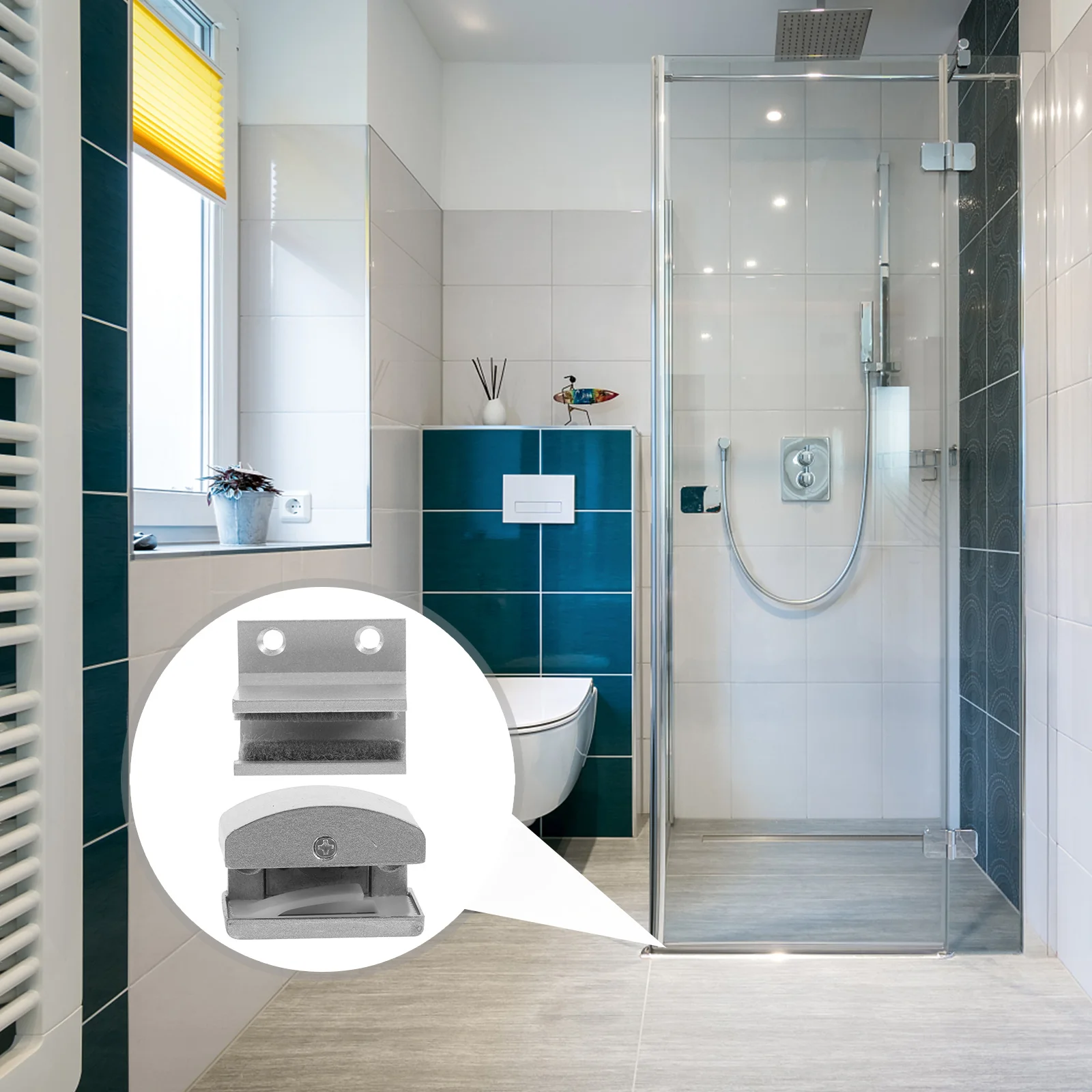 

2Pcs Aluminum Alloy Shower Door Bumper Guide for Glass Sliding Doors Rust-Free Strong Load-Bearing Door Guide Replacement Parts