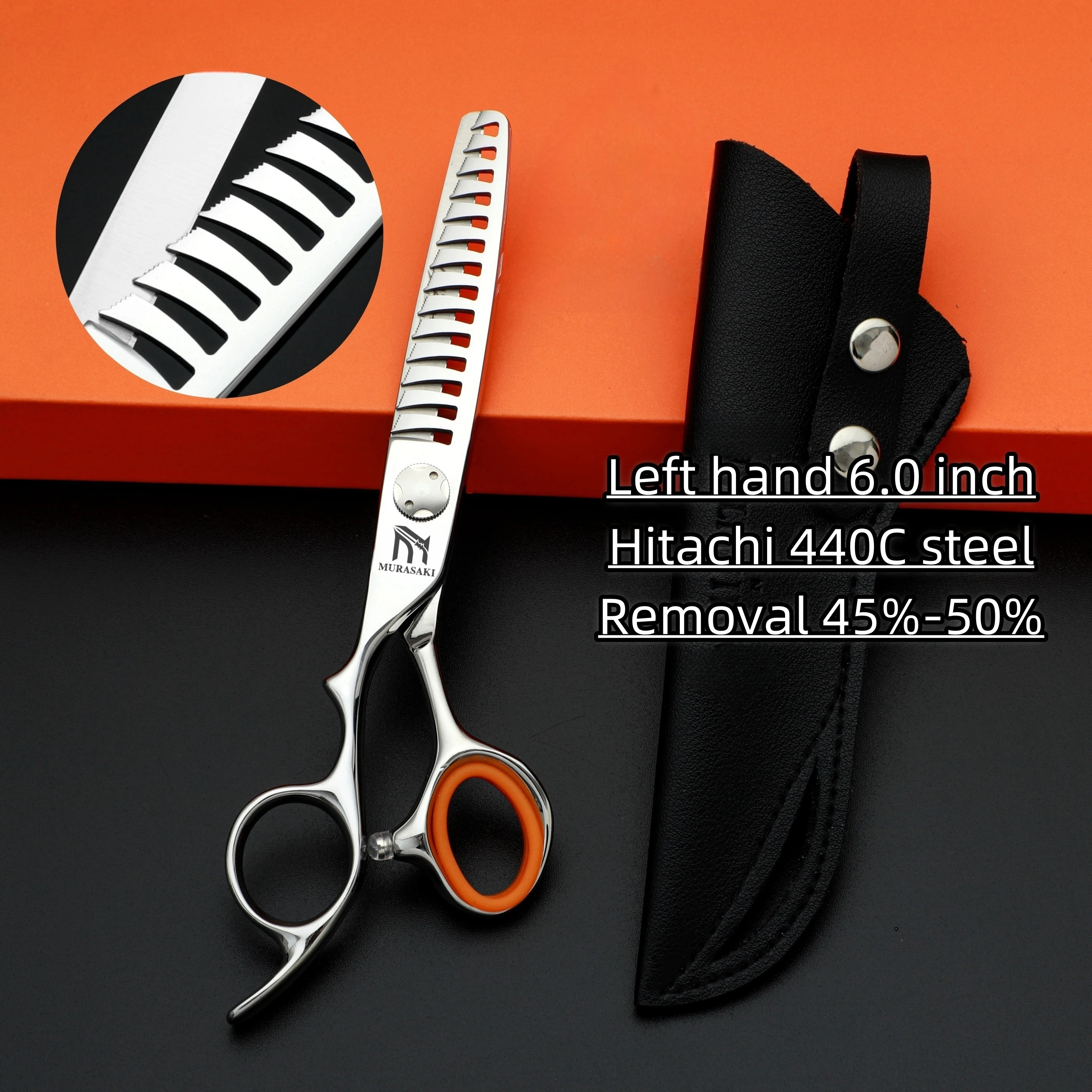Friseurscheren für die linke Hand, professionelle Friseurscheren, Haarschneidewerkzeuge aus 440C-Stahl für den Friseursalon, Set mit 6,0-6,5-6,8 Zoll Länge – Detail 19
