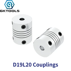 Acoplamiento Flexible de aluminio del eje Z D19L25, 3mm, 4mm, 5mm, 6mm, 6,35mm, 8mm, 10mm para acoplamientos del eje del Motor paso a paso, impresora 3D