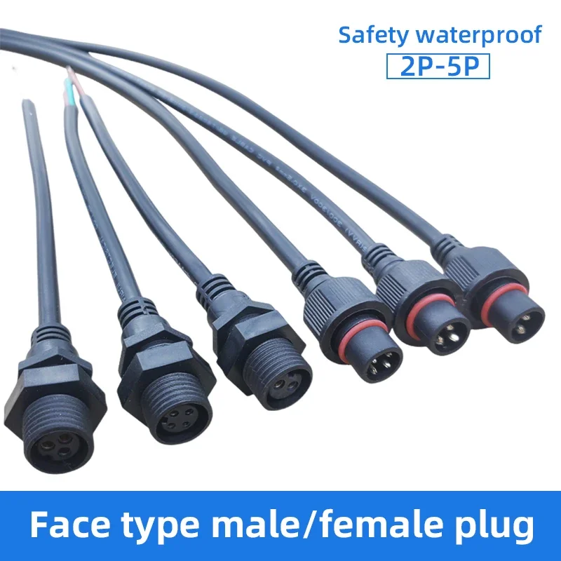 IP68 2/3/4/5Pin Panel Mounted Docking Connectors Male Female Outdoor Waterproof Wire Source LED Insert Line Panel Type Plug