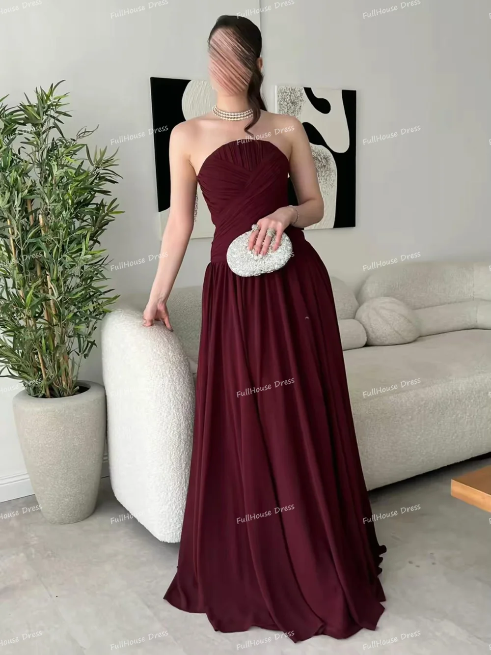 Nach Maß Boot Kragen Tiered Plissee A-linie Dubao Arabischen Saudi Kleid Backless Maxi Länge Muslimischen Prom Kleid vestidos de novia