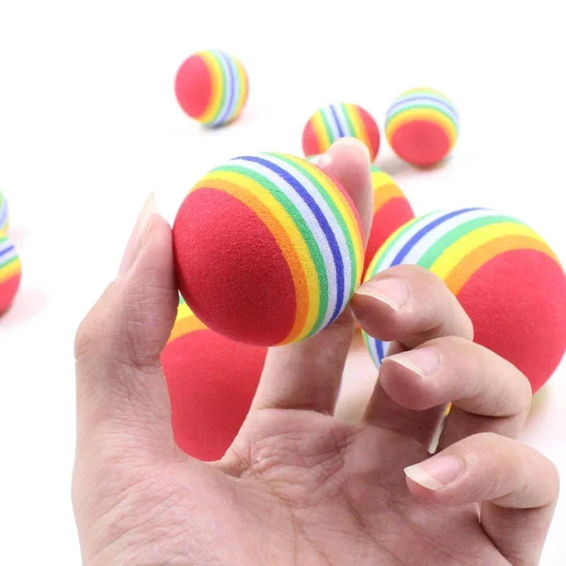 

Rainbow EVA Cat Toys Ball Interactive Cat Dog Play Chewing Rattle Scratch EVA Ball Training Balls Pet Toys Supplies