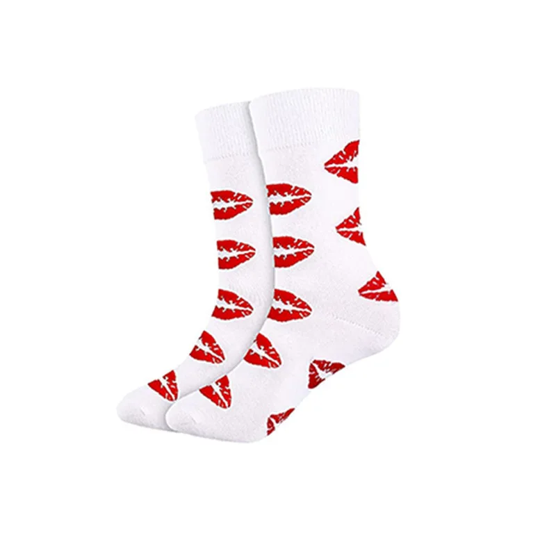 3 pairs Valentine's Day socks Heart color matching mid-tube socks Valentine_s Day couples cotton socks
