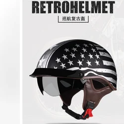 DOT Certified Half-Helmet Motorcycle Helmet Classic Vintage Helmet Lightweight Design Motorbike Helmet Cascos Para Moto