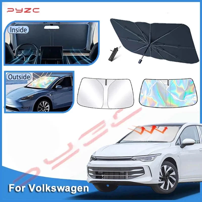 Windshield Sunshade Car Visor Front Window Sun Shade Cover For VW glolf passat Tiguan Touran Touareg Atlas ID.4 Taos