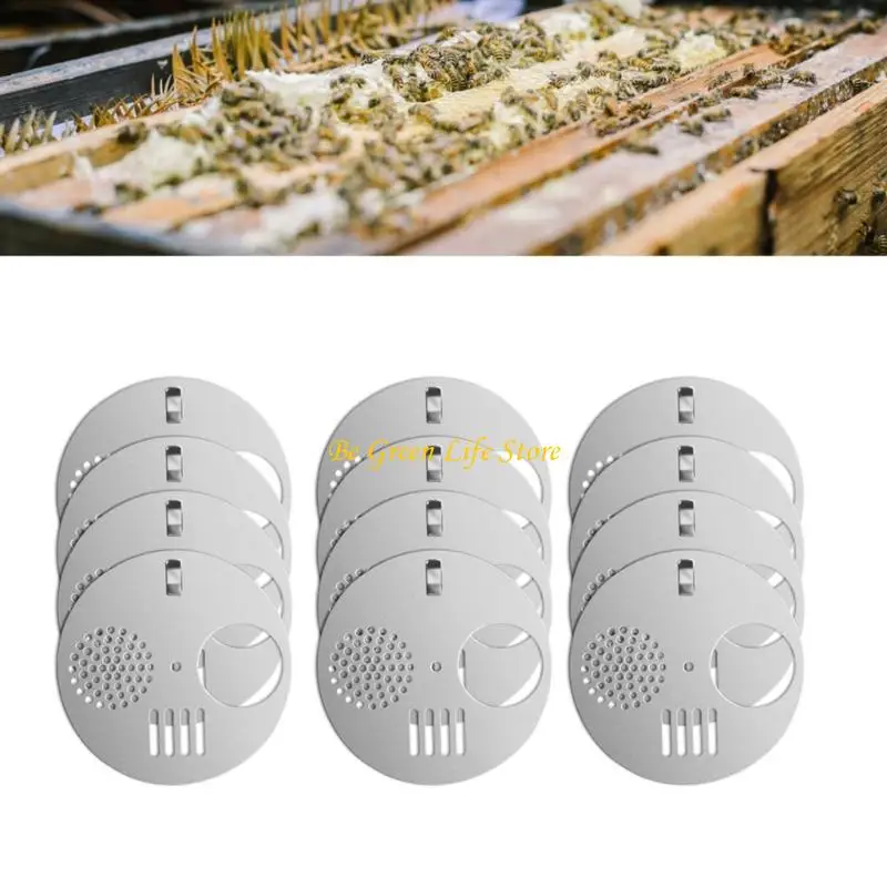 M7DF 12pcs Nest Door Disco ventilazione alveare comoda gestione alveare Gestione inossidabile Gate d'ingresso Disco