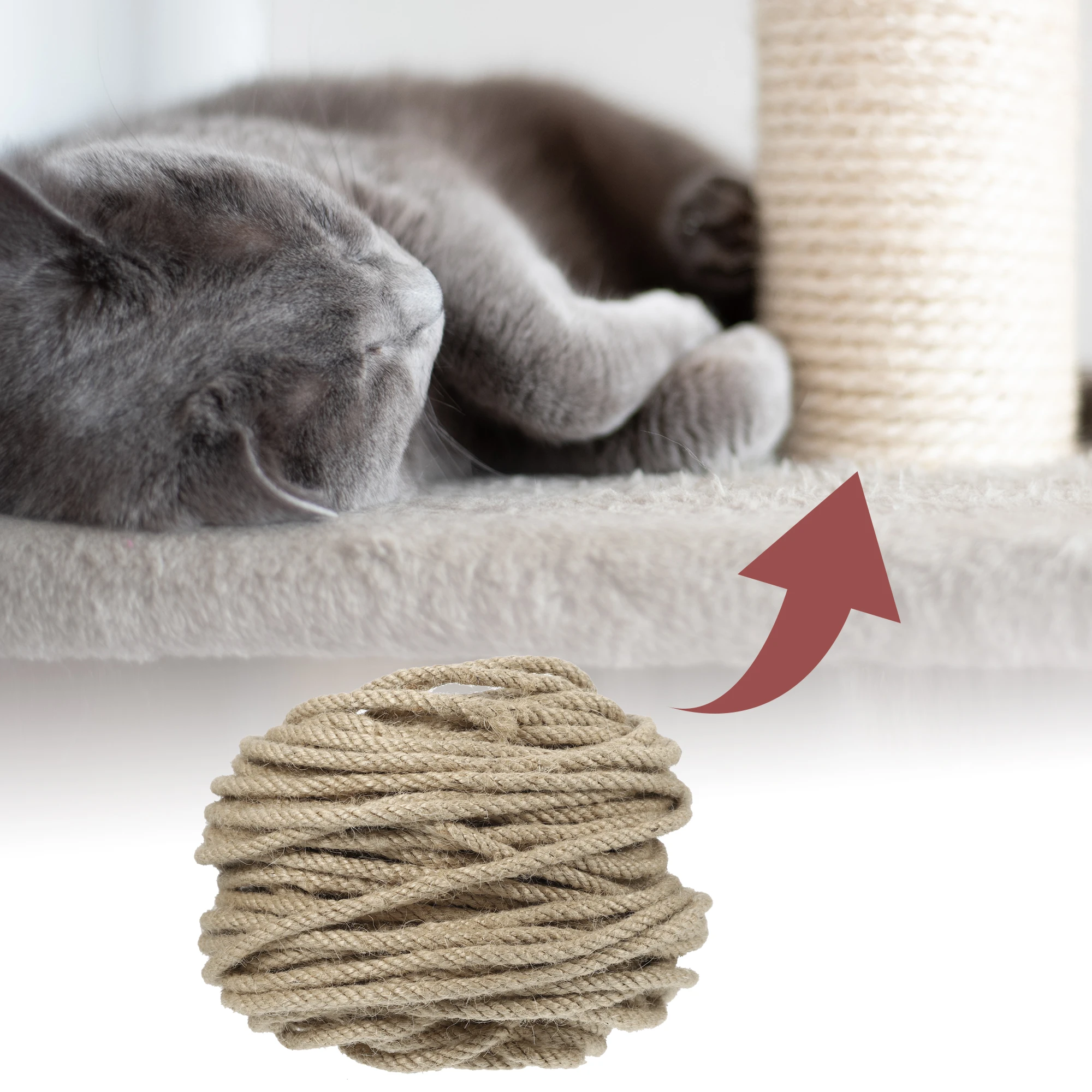 UXCELL Cat Natural Sisal Rope Cat Scratcher Rope Paw Claw Furniture Protector DIY Cat Climbing Tree Binding Rope 98ft