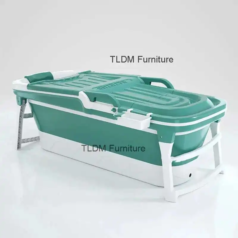 

Simple Adult Foldable Portable Bathtubs Creative Bathroom Full Body Hot Tub Home Ice Bath Bucket Thickened Plastic Swimming Pool