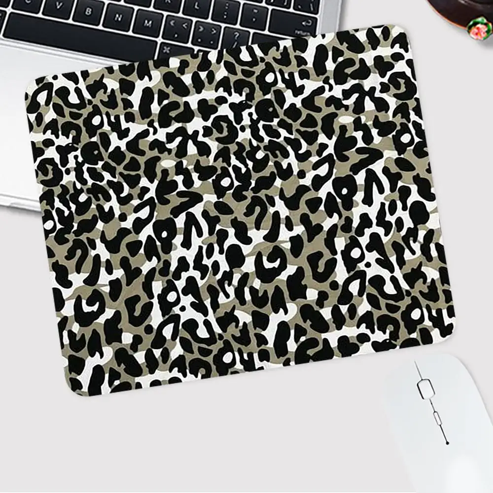 Small Tan Leopard Print Mouse Pad DIY Print Cheetah Pattern mousepad Leopard Animals Cheetah Case Jungle lock edge desk mat XS