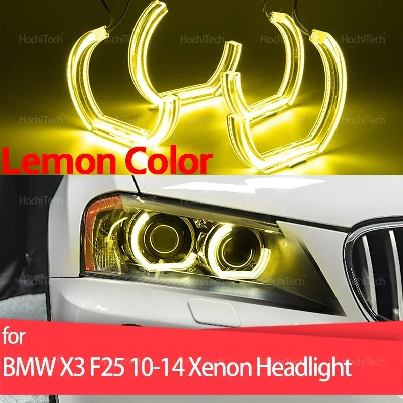 

Day Light DRL Angel Eyes LED For BMW X3 F25 2010 2011 2012 2013 2014 Xenon Headlight CSL Style Lemon Yellow Headlight Ring Kit