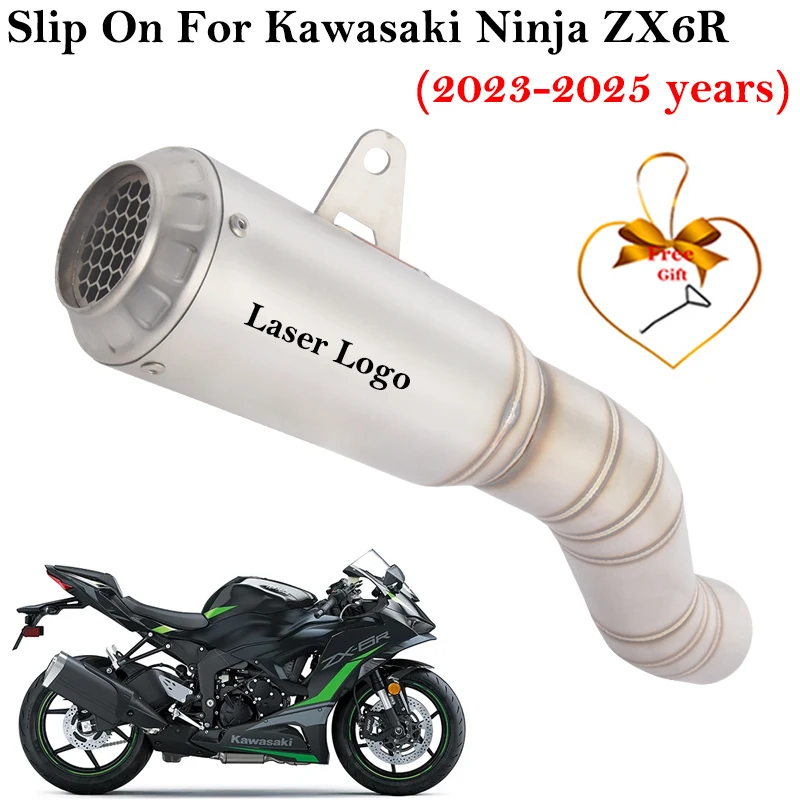 

Slip On For Kawasaki ZX6R ZX-6R ZX 6R 2023 - 2025 Motorcycle Exhaust System Escape Connecting Middle Link Pipe Stainless Muffler