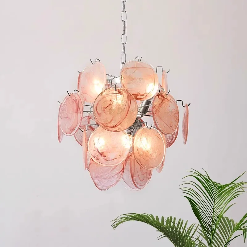 Full Brass Round Glass Vintage French Chandelier ,Living Room, Dining Room, Bedroom Home Decoration, Glossy pendant lights