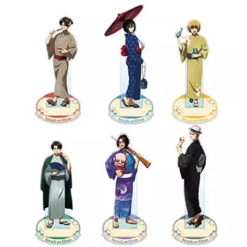 

Game Levi Ackerman Mikasa Eren Yeager Armin Arlert Erwin Smith Acrylic Stand Doll Anime Figure Model Plate Cosplay Toy Gift