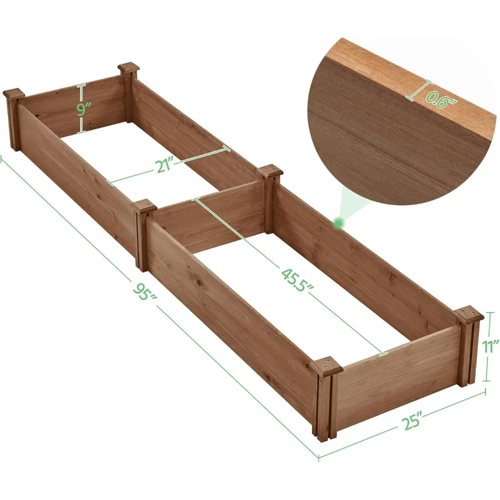 

Yaheetech 8x2ft Wooden Horticulture Raised Garden Bed Divisible Elevated Planting Planter Box for Flowers/Vegetables in Backyard