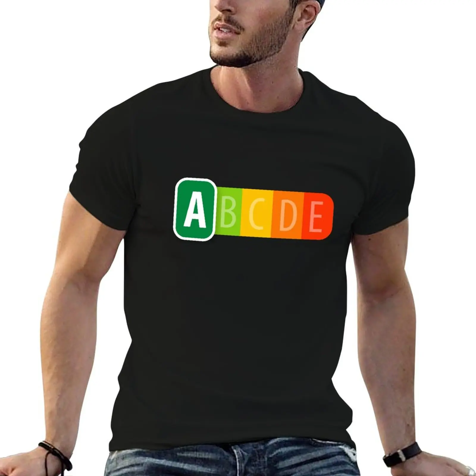 Camiseta Nutri-Score para hombre, camisetas para hombre, Camiseta de algodón