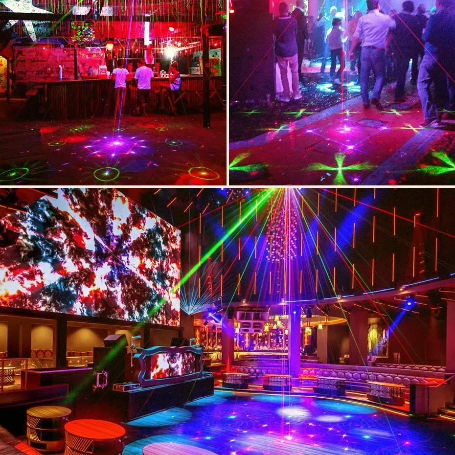 Indoor Laser Light Small Stage Intelligent Colorful Household KTV Atmosphere Bouncing Laser Flash Projection Party Disco Music