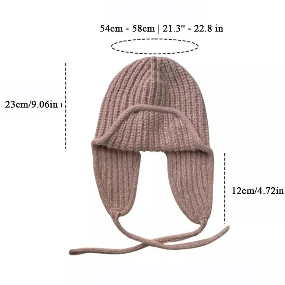 Warm Winter Bonnet Ear Protection Hats Cold Proof Flying Caps Useful Knit Hats Solid Color Decor Fashion Item Warm Outdoor Caps