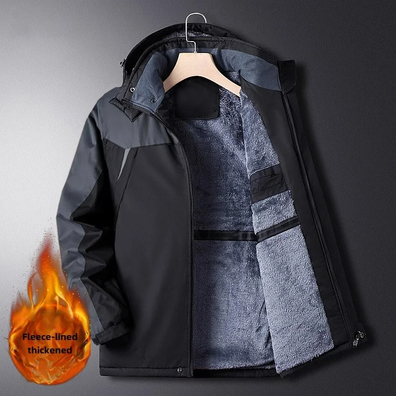 

Thiened бархатная мужская куртка осень-зима хлопковая рабочая одежда пальто большого размера повседневное длинное пальто повседневное из искусственного материала