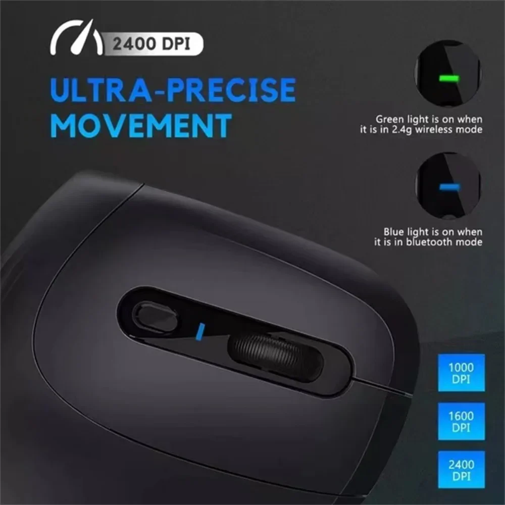 Ergonomic Wireless Mouse USB Vertical Optical Comfortable Gaming Mice Rechargeable Silent Office Mouse for PC Laptop Accessories