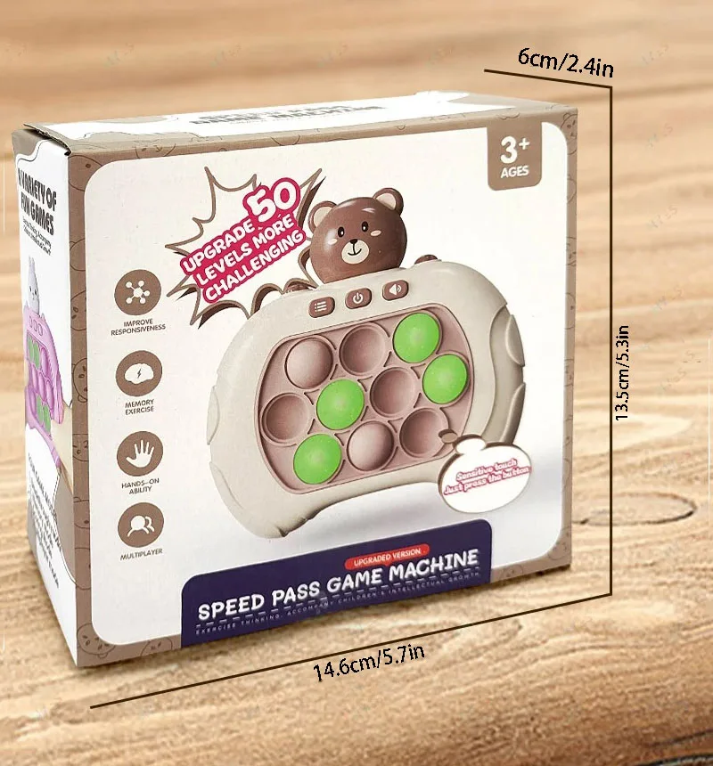 Speed Push Game Console For Kids Light Up Button Challenge Fast Paced Reflex Training Focus Stress Relief Toy Gift