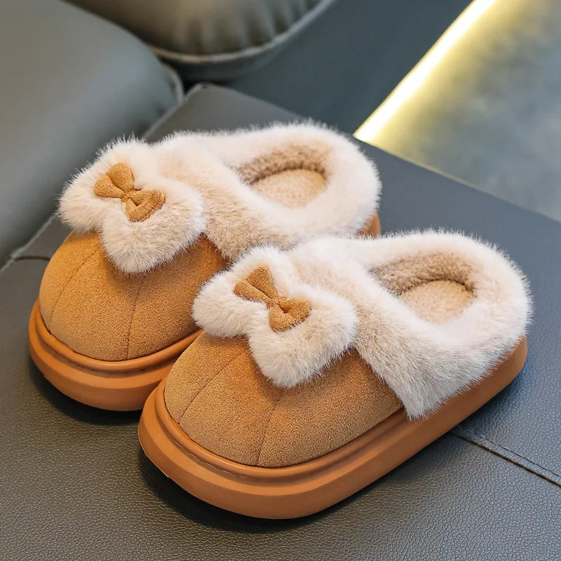 

Children Cotton Slippers Autumn Winter New Boy Cute Cartoon Kawaii Girl Indoor Home Shoes Anti-Slip Keep Warm Thicken