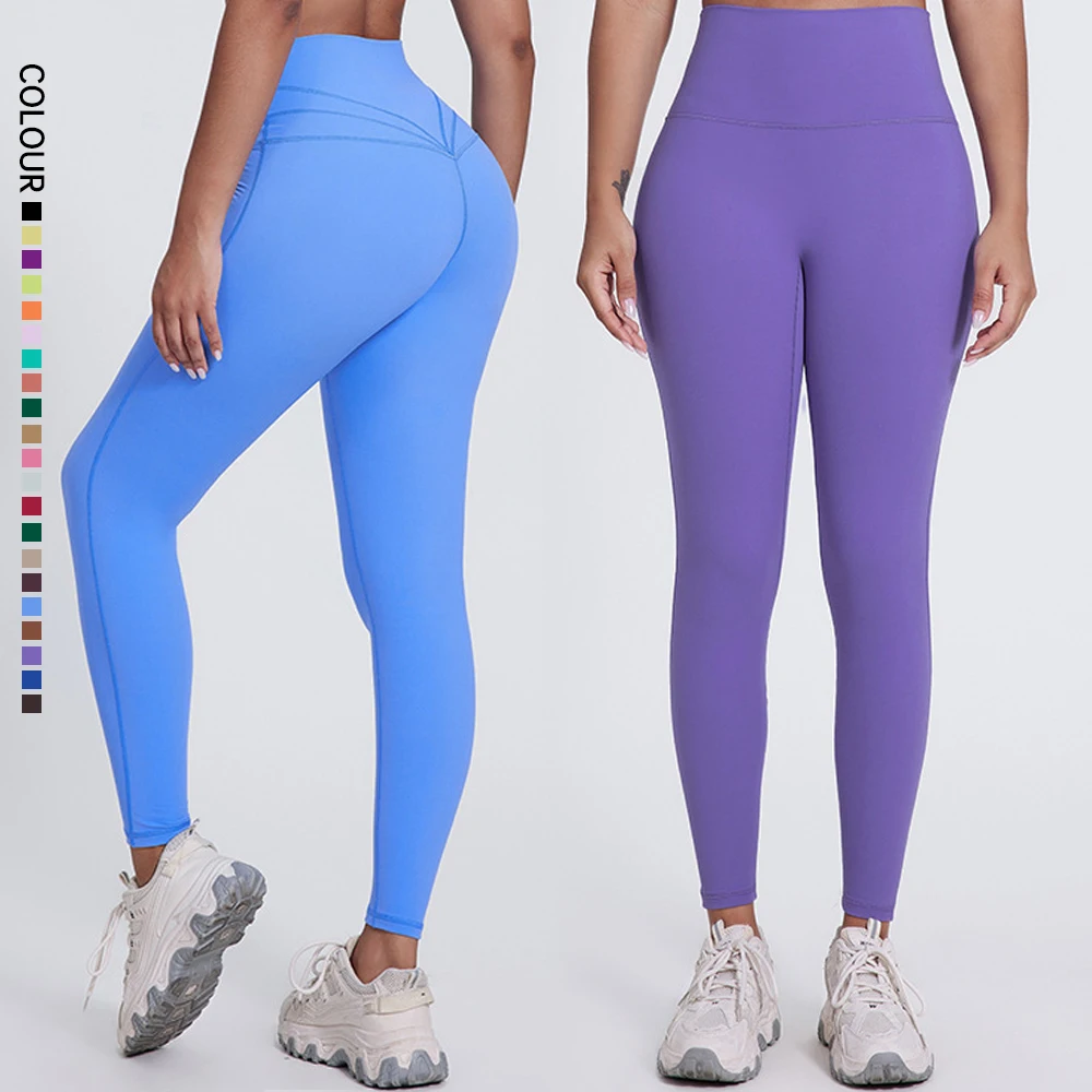 SHINBENE No Embarrassment Line Peach Butt Fitness Yoga Pants Women's High Waist Hip Tight Exercise Fitness Nine Point Pants