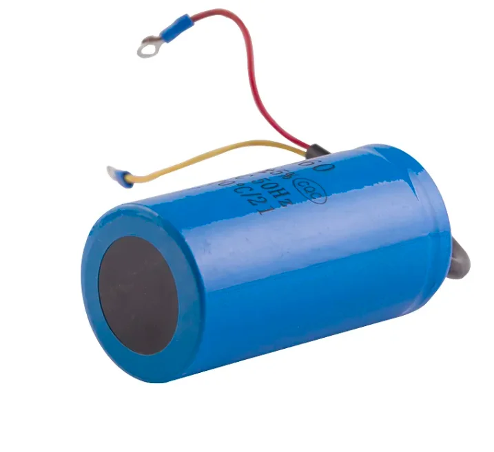 CD60 300uF 300V AC Starting Capacitor For Heavy Duty Electric Motor Air Compressor Red Yellow Two Wires